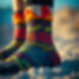A close-up of SB socks showcasing their intricate patterns and vibrant colors