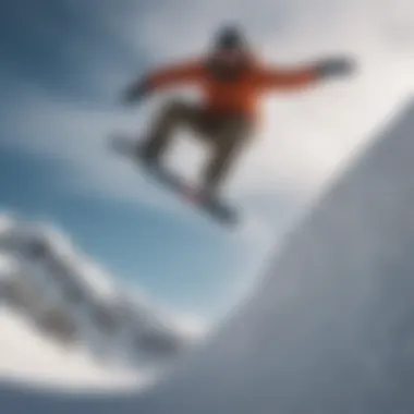 Snowboarder performing a simple jump on a slope