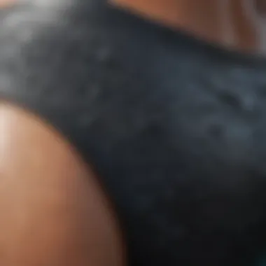 High-Performance Materials in Surf Swimwear Close-up of surf shorts material showcasing texture and durability