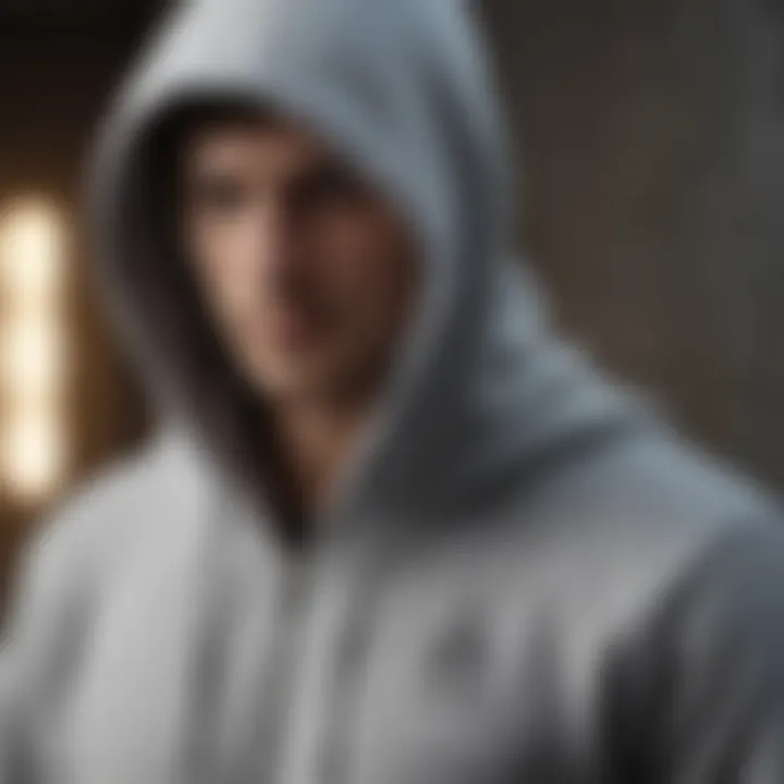 Collection of grey hoodies showcasing different designs