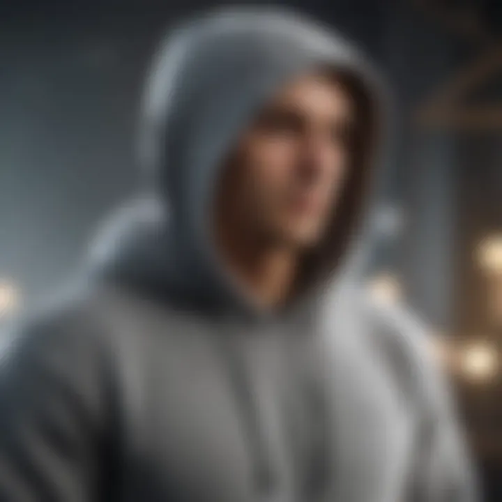 Stylish grey hoodie paired with casual jeans