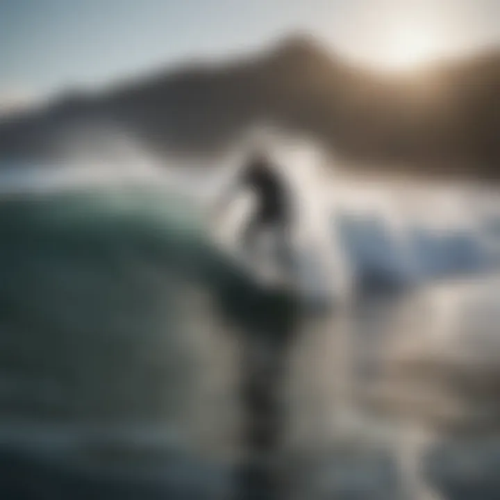 Surfers catching waves at a popular surf spot