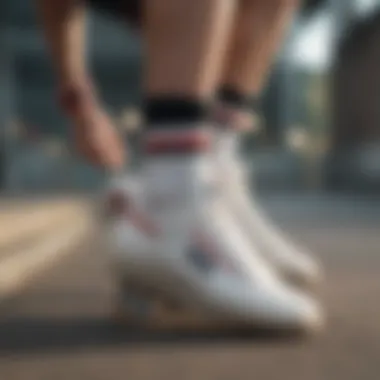 Athletic Performance in Fila Socks Dynamic athlete showcasing Fila low cut socks during a skateboarding trick