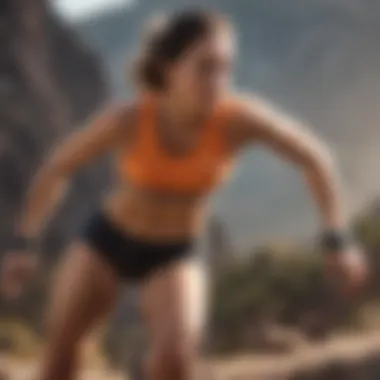 Athlete Engaging in Extreme Sport Female athlete engaging in an extreme sport while wearing stylish sweat shorts