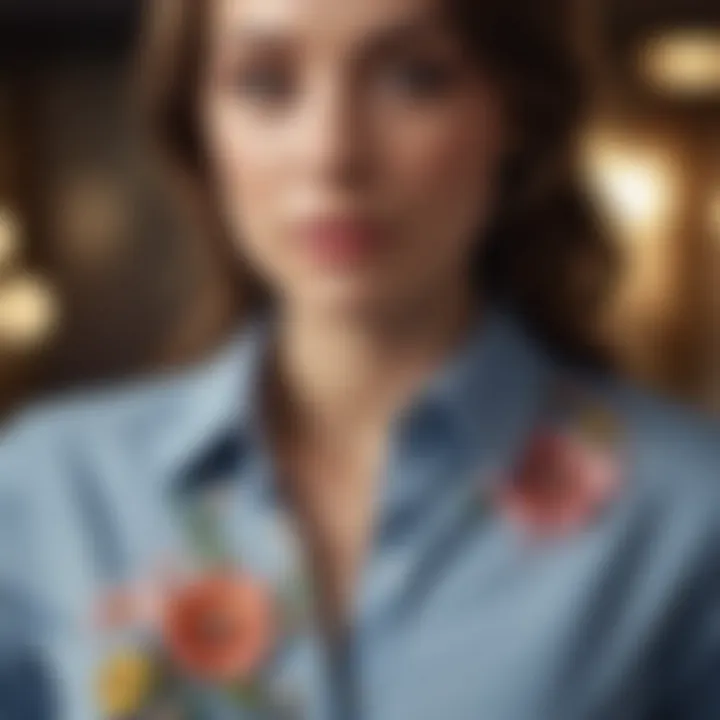 A stylish flower button-up shirt paired with accessories for a modern look.