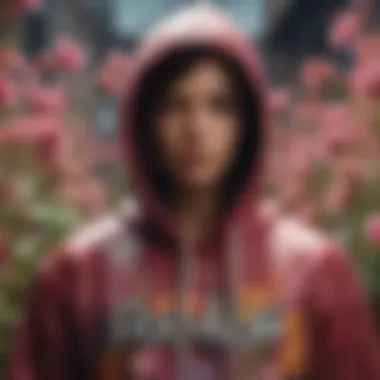 An artistic representation of the cultural impact of flowered hoodies