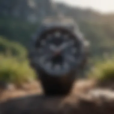 G Shock watch displayed against an outdoor backdrop