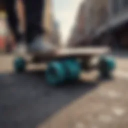 A vibrant montage showcasing the evolution of skateboard designs through decades.