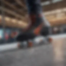 Close-up of Globe skating shoe design elements highlighting unique features
