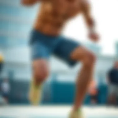Athlete in Grey Nike Shorts Athlete showcasing the functionality of grey Nike shorts in action