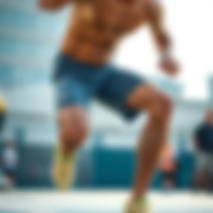 Athlete in Grey Nike Shorts Athlete showcasing the functionality of grey Nike shorts in action