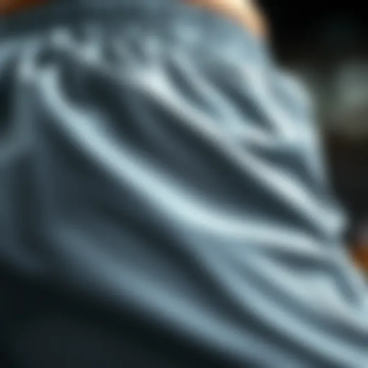 Material Texture of Grey Nike Shorts Close-up of the material texture of grey Nike shorts