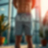 Stylish grey Nike shorts displayed on a modern backdrop