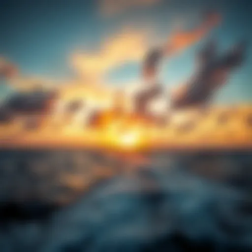 A stunning sunset view from a boat