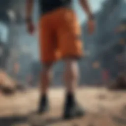 Durable fabric showcasing advanced material technology for extreme sports shorts