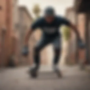 Skater performing tricks while wearing Impala elbow pads