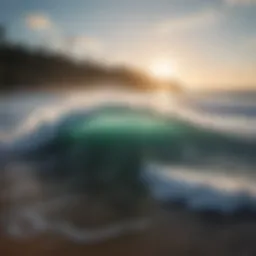 Stunning view of surf waves at La Pointe Surf Camp