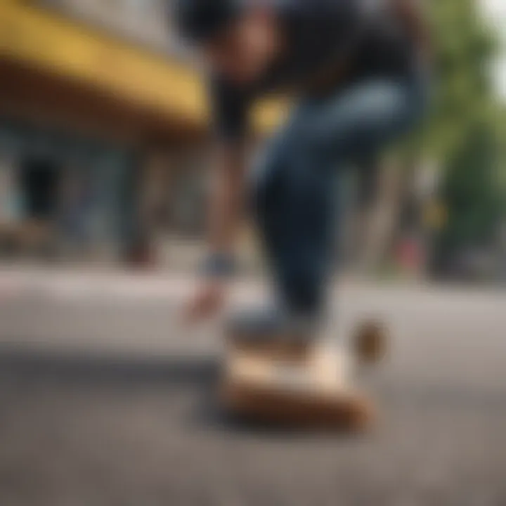 A rider showcasing the performance of Landyachtz grip tape during a trick