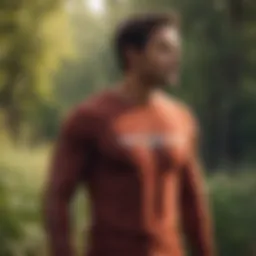 Stylish long sleeve t-shirt in outdoor setting
