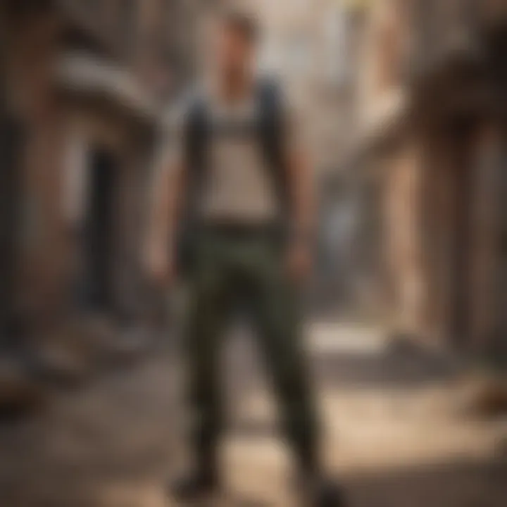 Adventurer wearing cargo pants during an outdoor activity