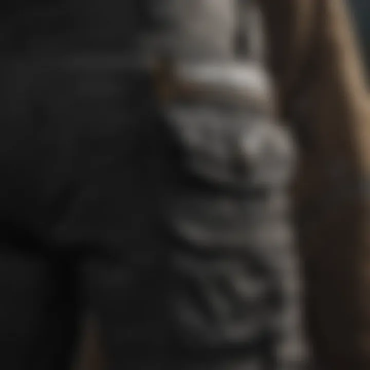 Close-up of cargo pants pockets showcasing functionality