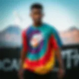 Dynamic design of Nike SB shirt showcasing vibrant colors