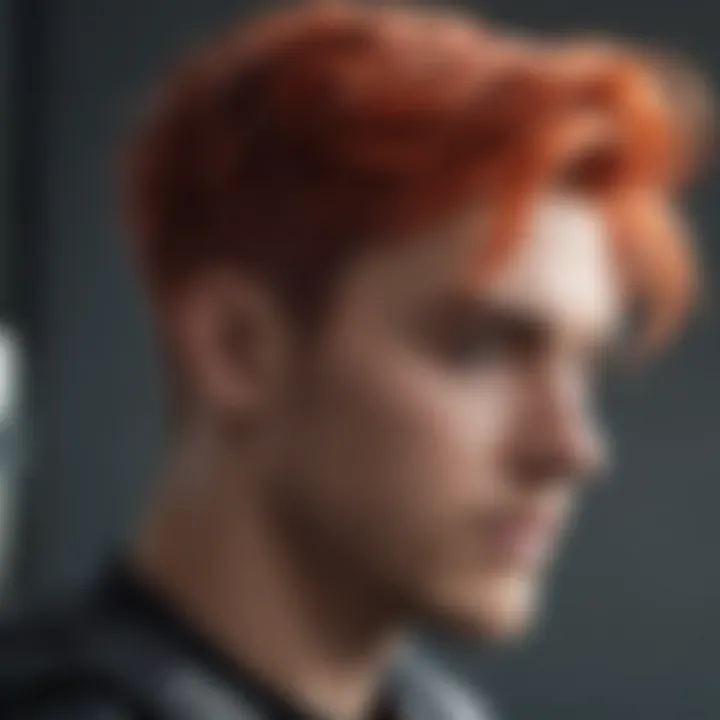 Individual maintaining their split dye hairstyle