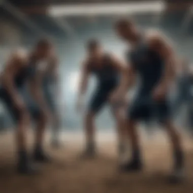 Collective Strength: The Role of Teamwork in Mental Toughness A group of athletes collaborating in training, illustrating teamwork and support.
