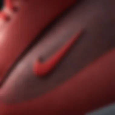 Detail of the Iconic Red Swoosh Close-up view of the red swoosh detail on the Nike Blazer
