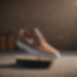 Dynamic view of Nike Janoski on a skateboard