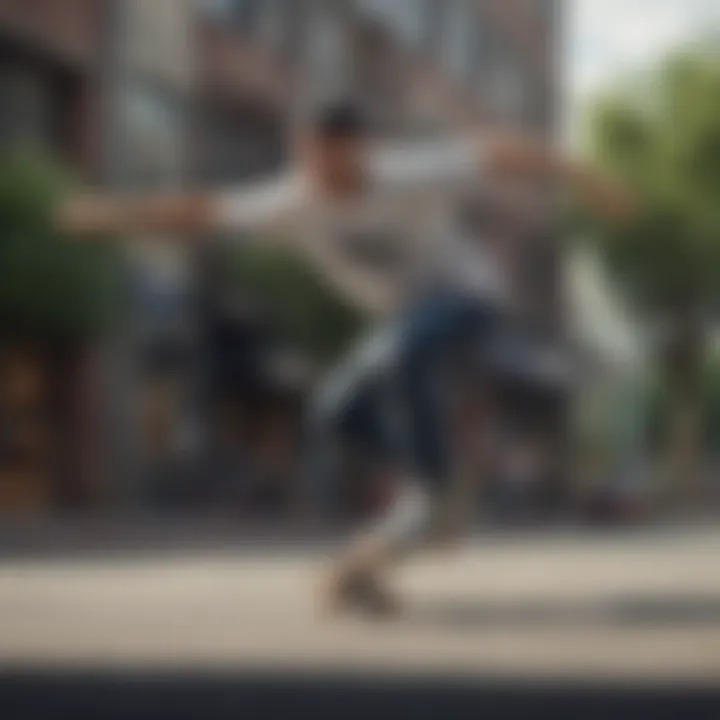 Skateboarder performing tricks while wearing Nike SB Shane O'Neill sneakers