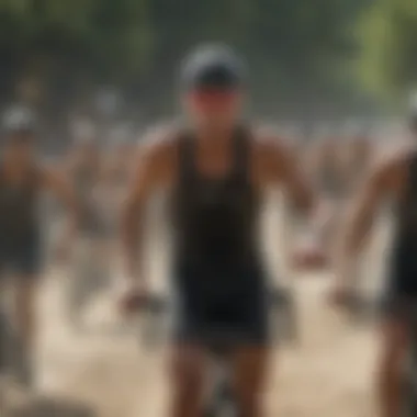 Triathletes participating in a Nike-sponsored event, demonstrating athletic prowess.