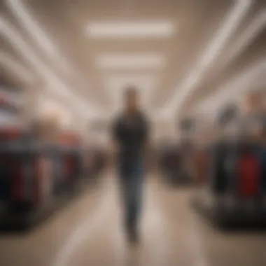 A shopper experiencing a diverse selection of merchandise within the mall.