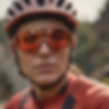 Athlete wearing Oakley Prizm Rose Gold during a mountain biking adventure