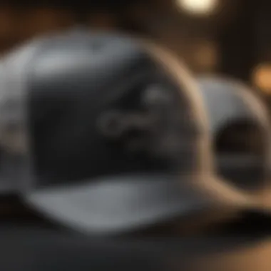 Detailed look at the design elements Close-up of the O'Neill Trucker Hat's unique design