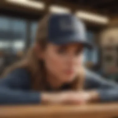 O'Neill Trucker Hat in a fashionable setting Stylish view of an O'Neill Trucker Hat