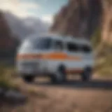 A vibrant van parked at a stunning outdoor location