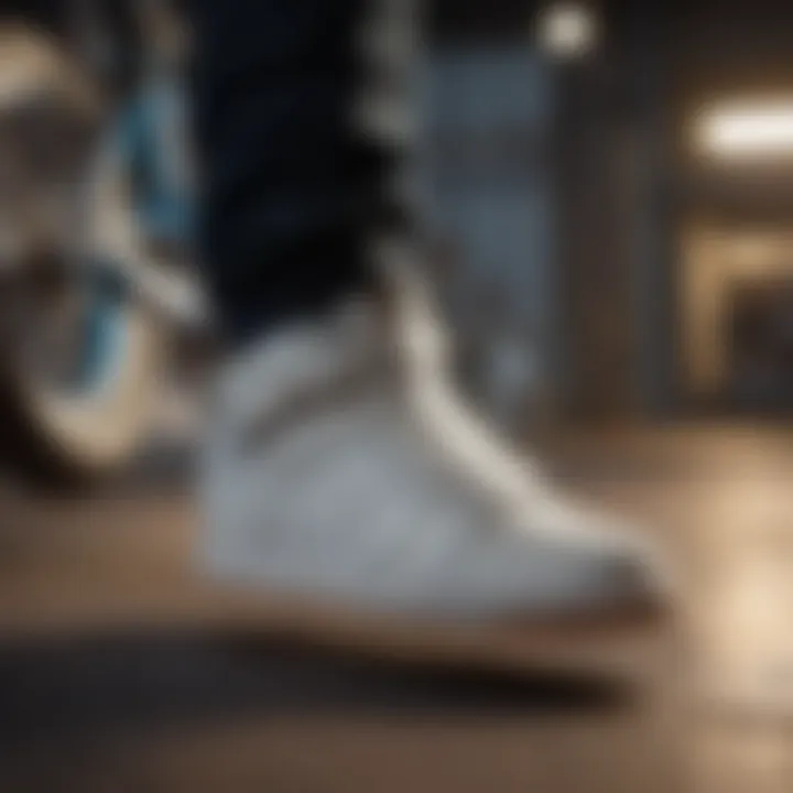 Close-up of Osiris footwear on a BMX bike