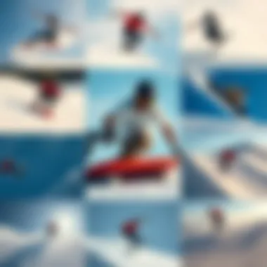 Collage of athletes practicing pad roll in various extreme sports