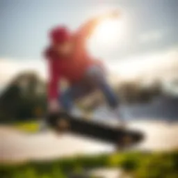 Dynamic demonstration of the pad roll technique on a skateboard