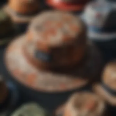 Unique Patterns and Textures of Bucket Hats Close-up of unique patterns and textures found in bucket hat designs