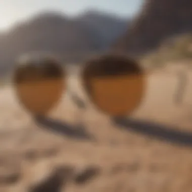 Symbol of Adventure: Ray-Ban Oval Metal Sunglasses Ray-Ban oval metal sunglasses placed on a rugged surface, symbolizing durability and adventure.