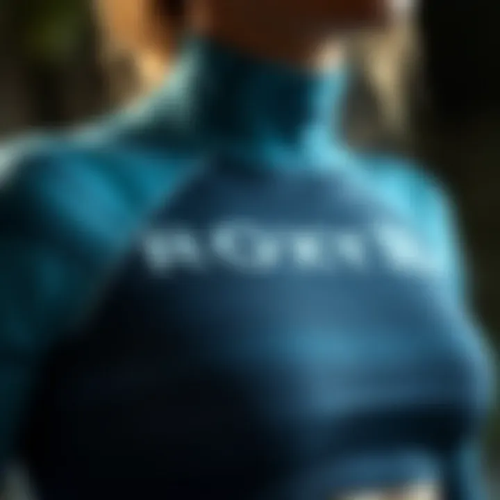 Material Benefits of the Roxy Cropped Rash Guard Close-up of the material used in the rash guard