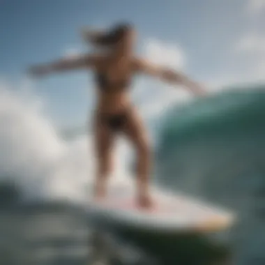 Adrenaline Rush on Waves Dynamic athlete performing a thrilling maneuver on a surfboard