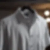 Stylish short sleeve button down dress shirt showcased on a hanger