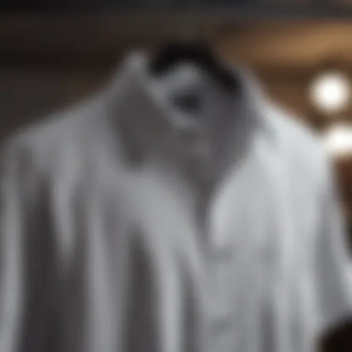Stylish short sleeve button down dress shirt showcased on a hanger