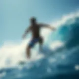 Dynamic design showcasing short surf shorts in action