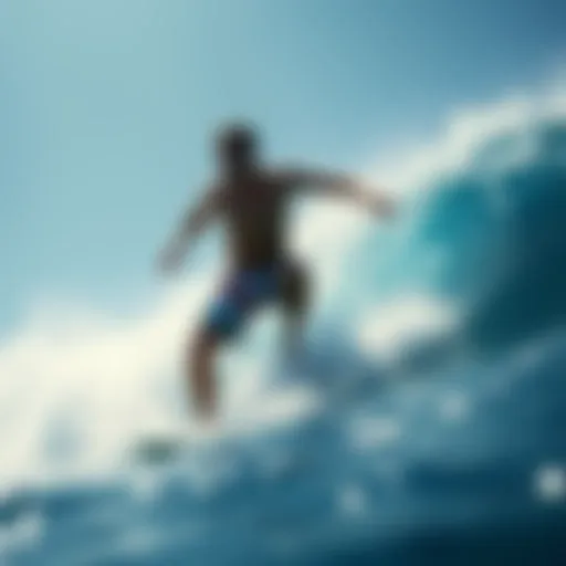 Dynamic design showcasing short surf shorts in action