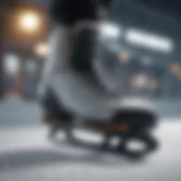 Close-up of snow skate shoes showcasing innovative design features