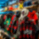 Vibrant Streetwear Collection Vibrant streetwear apparel displayed in a trendy shop